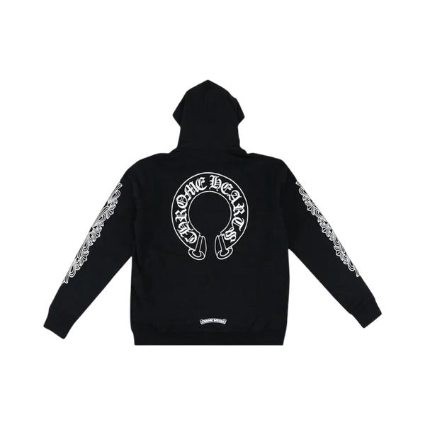 Chrome Hearts Horseshoe Floral Cross Sleeve Zip Up Hoodie