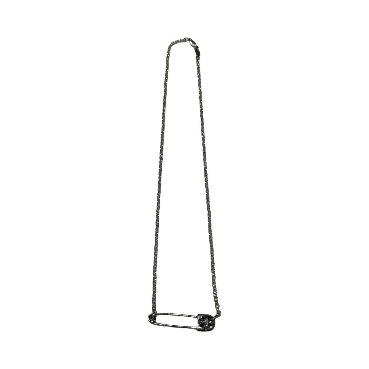 Chrome Hearts Safety Pin Necklace Diamond