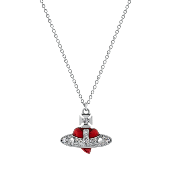 Vivienne Westwood New Diamante Heart Pendant Necklace Pink