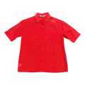Christian Dior Sheer Red Short-Sleeve Button-Up Shirt