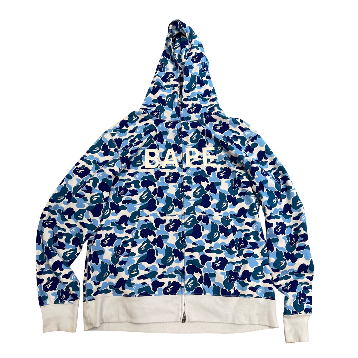 Bape Blue Camo Spellout Hoodie