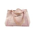 Balenciaga Pink Navy Cabas Logo Bag