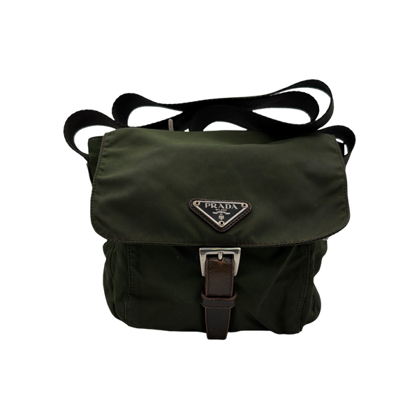 Prada Triangle Logo Messenger Bag