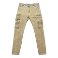 Serenede Fitted Denim Washed Cargo Pants