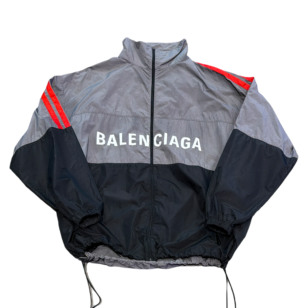 Balenciaga Grey Black Colorblock Windbreaker