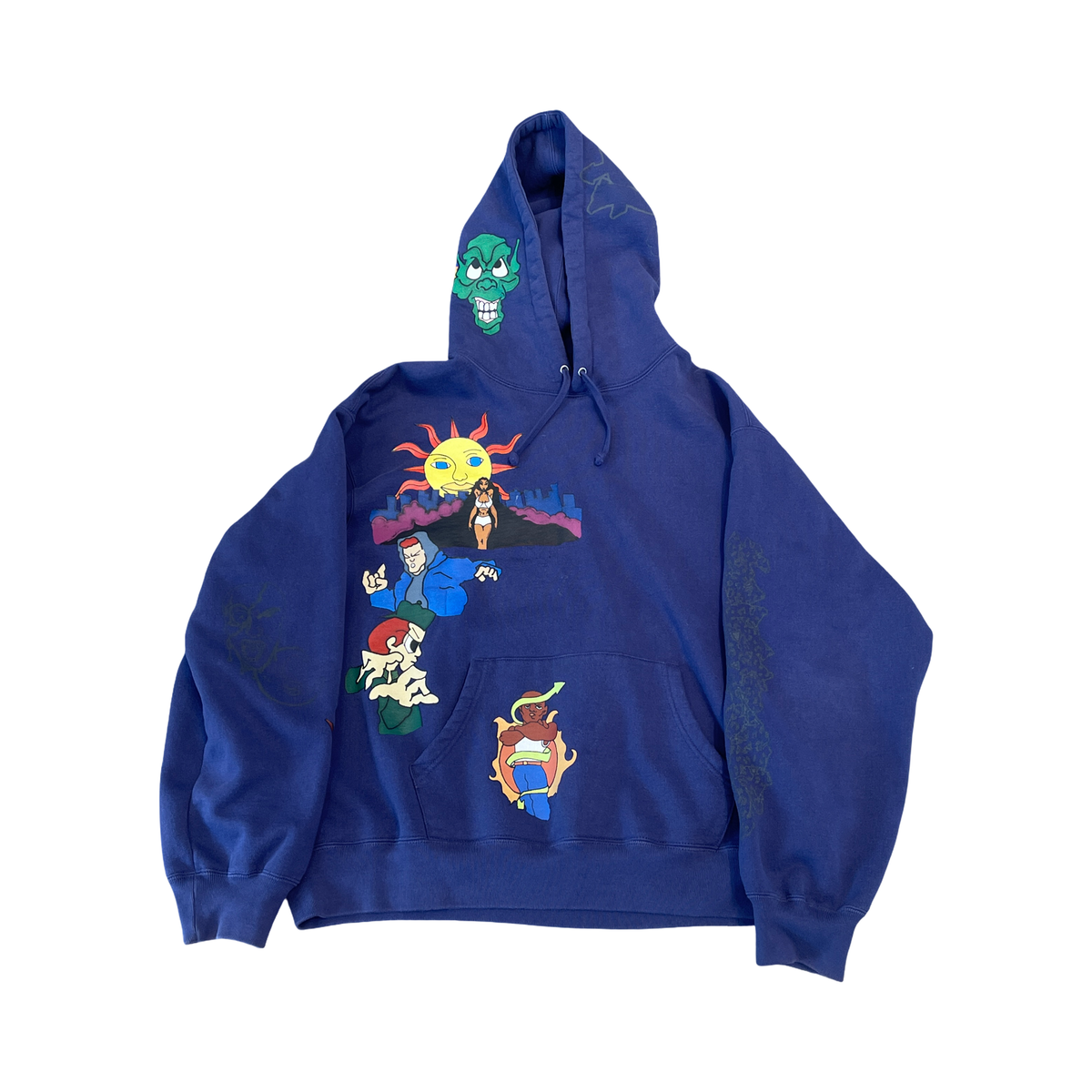 Supreme Sunrise Hooded Sweatshirt Washed Navy