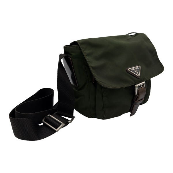 Prada Triangle Logo Messenger Bag