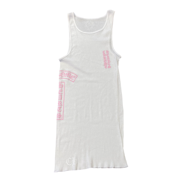 Chrome Hearts T Bar Rib Tank White/Pink