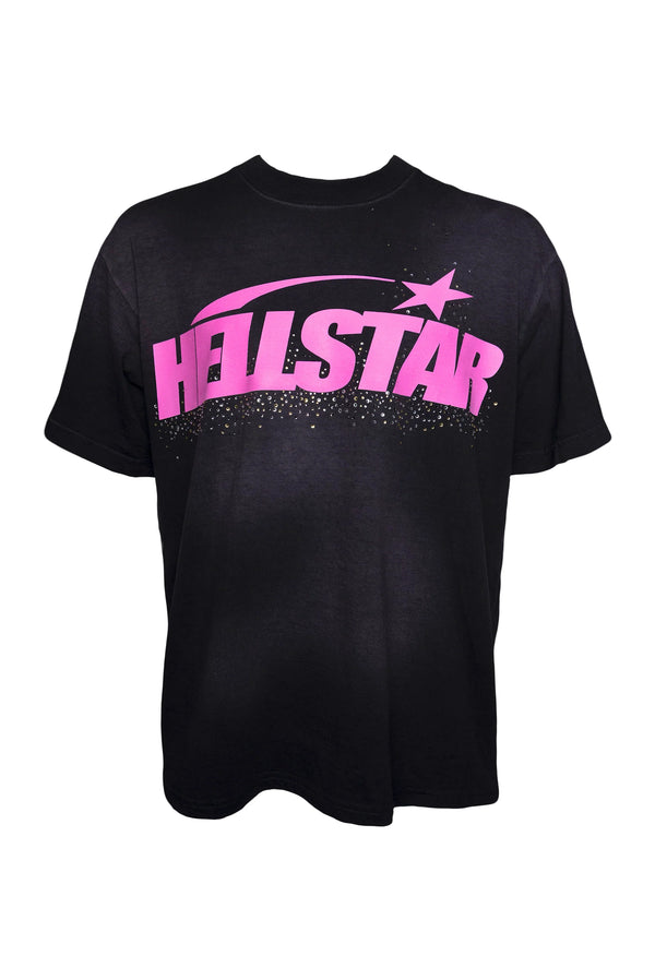 Hellstar Pink Classic Rhinestone Logo T-Shirt