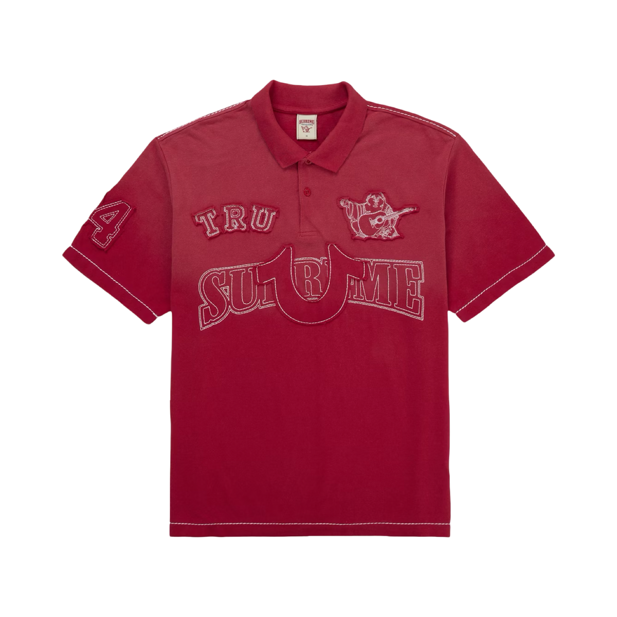 Supreme True Religion Applique Polo Red