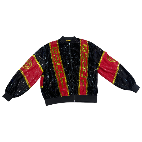 Gucci Dapper Dan Sequin Motif Bomber Jacket