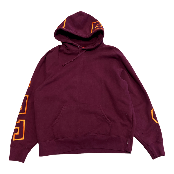 Supreme State Hooded Sweatshirt Burgundy
