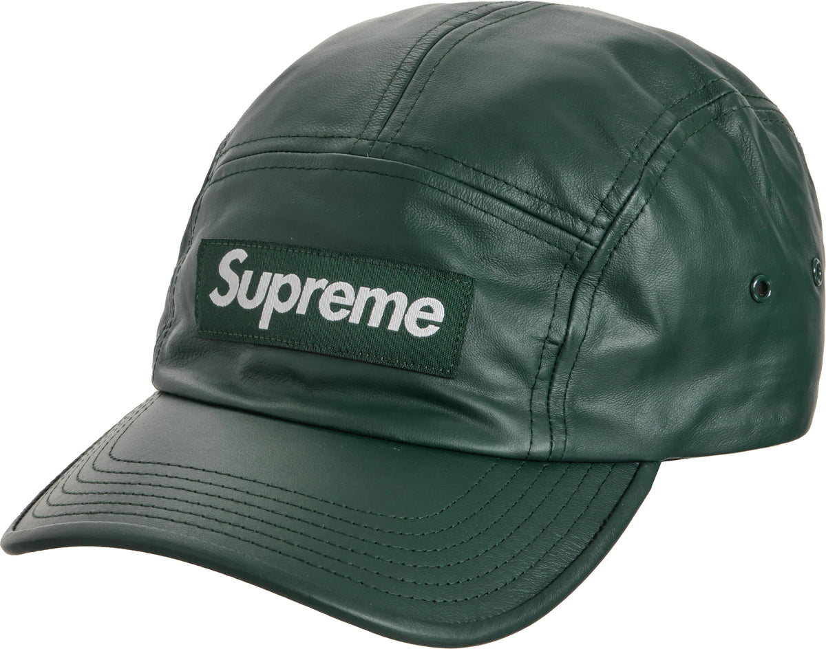 Supreme Leather Camp Cap Green