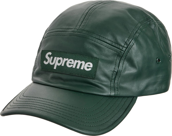 Supreme Leather Camp Cap Green