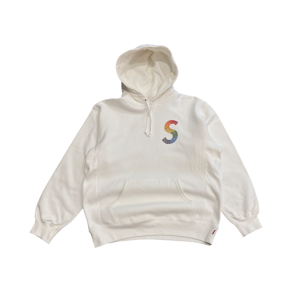 Supreme Swarovski S Logo Hooded Sweatshirt White