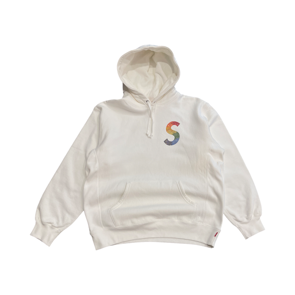Supreme Swarovski S Logo Hooded Sweatshirt White