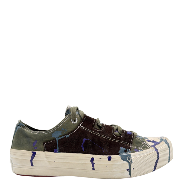 Needles Asymmetric Ghillie Sneaker Paint Olive