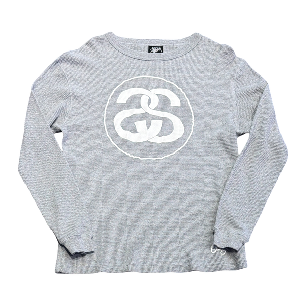 Vintage Stussy Logo Thermal Grey