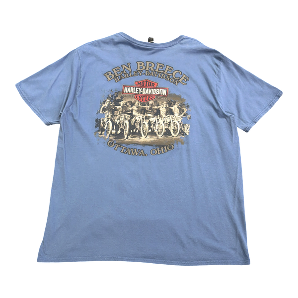 Vintage Harley Ottawa, Ohio Blue Tee