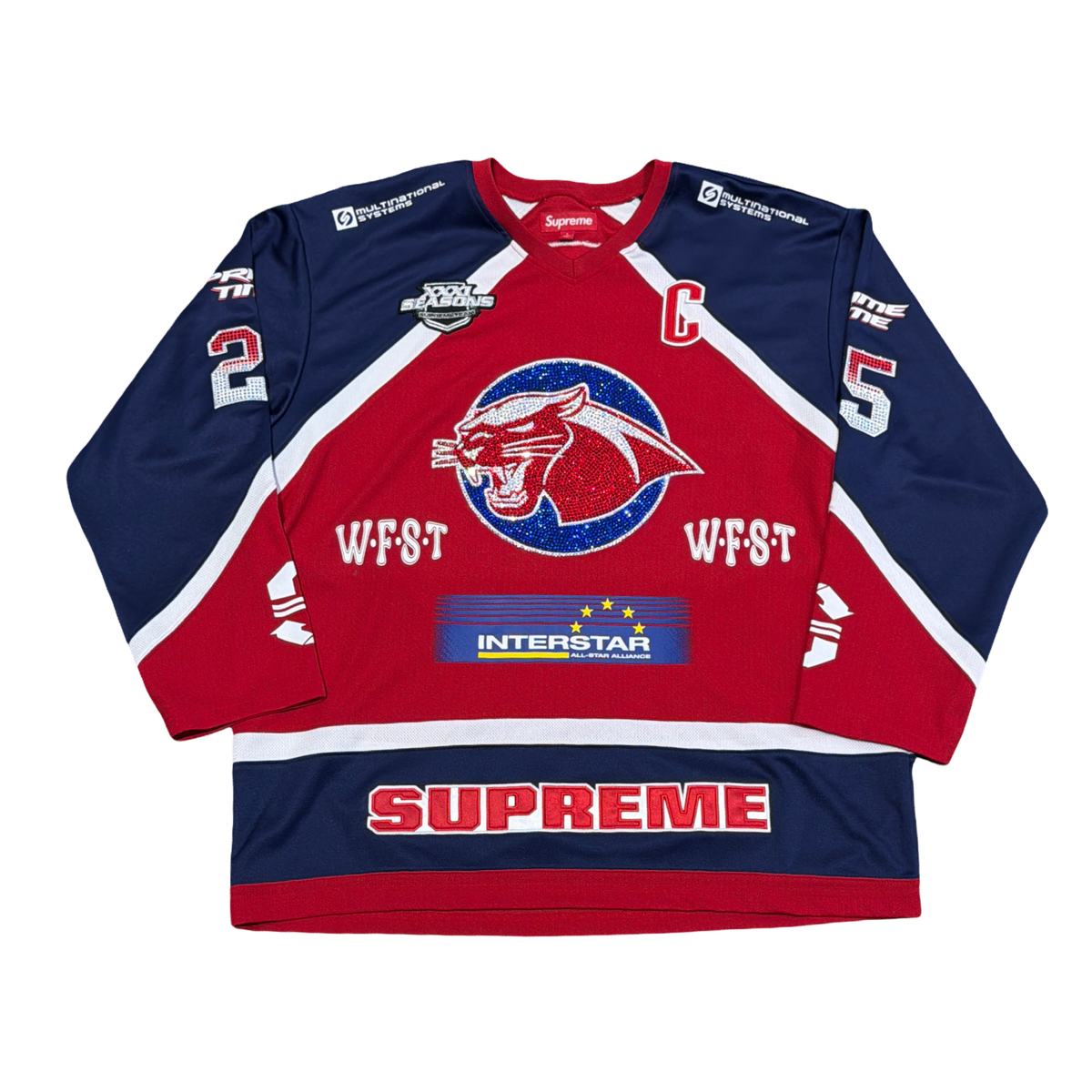 Supreme Rhinestone Hockey Jersey Red