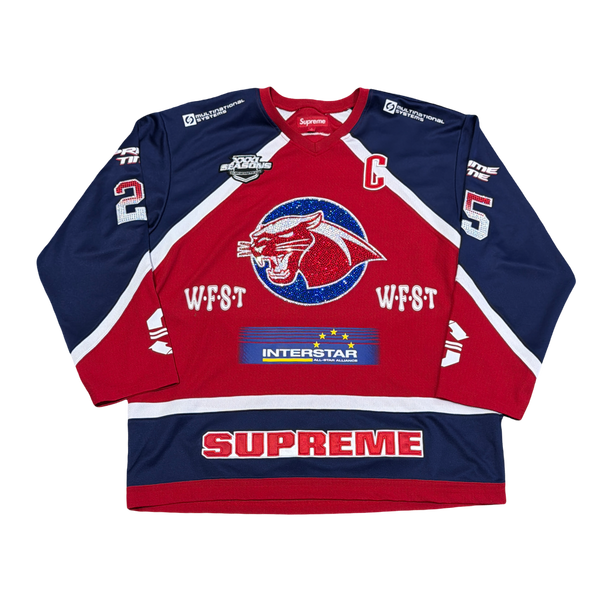 Supreme Rhinestone Hockey Jersey Red