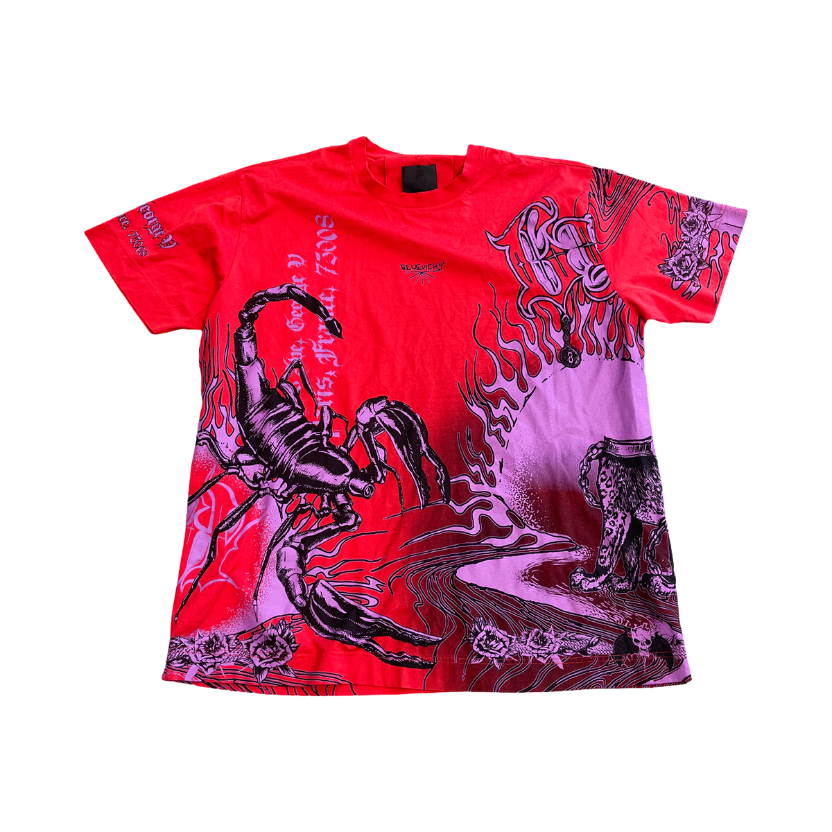 Givenchy Red Scorpion Graphic T-shirt