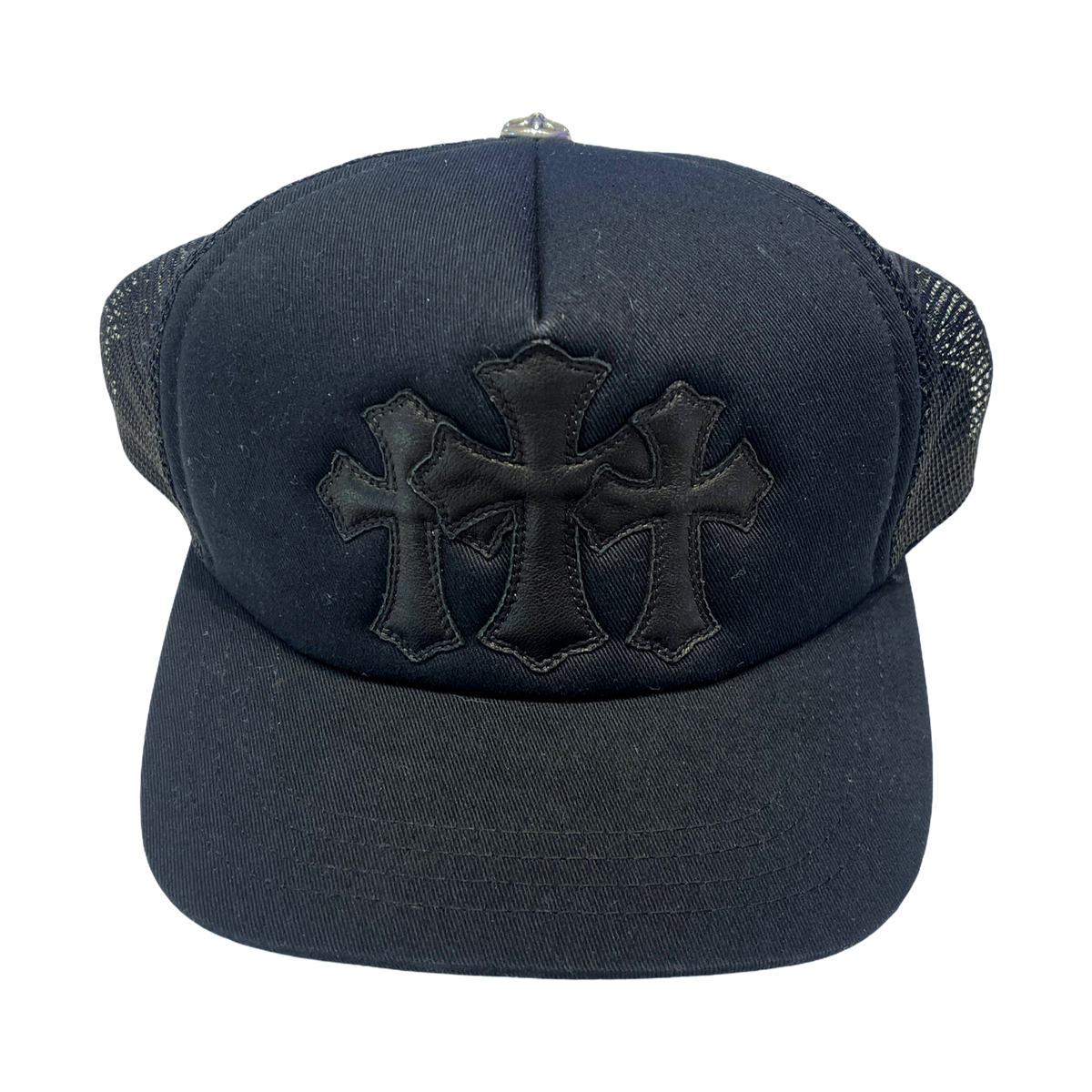 Chrome Hearts Triple Cross Cemetery Trucker Hat Black