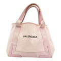 Balenciaga Pink Navy Cabas Logo Bag