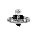 Vivienne Westwood New Diamante Heart Ring Black