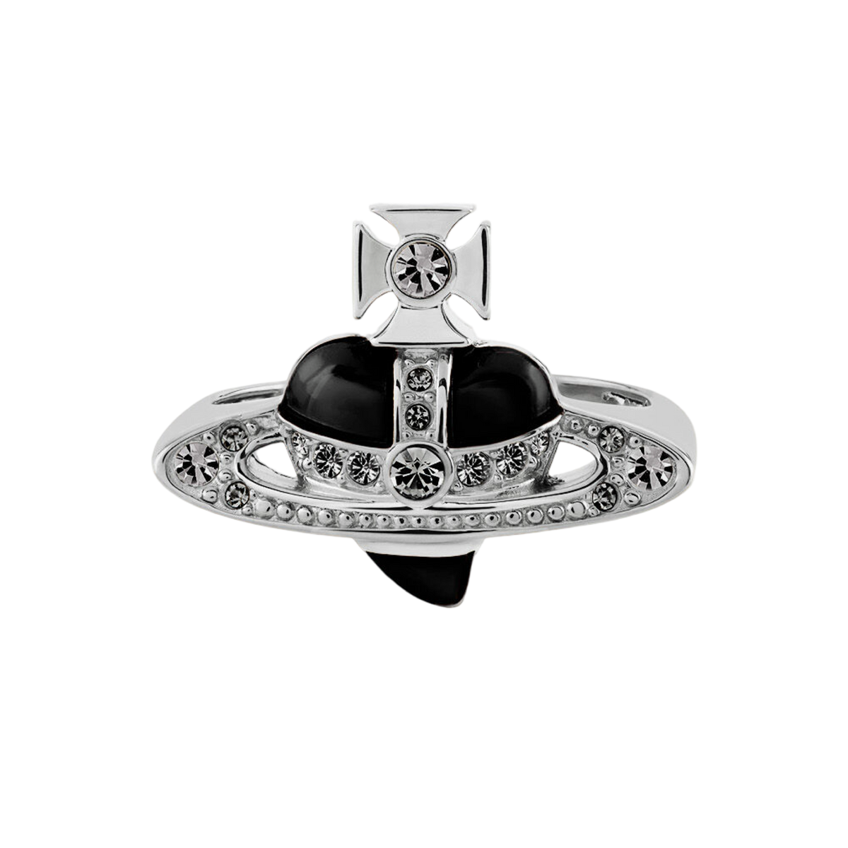 Vivienne Westwood New Diamante Heart Ring Black