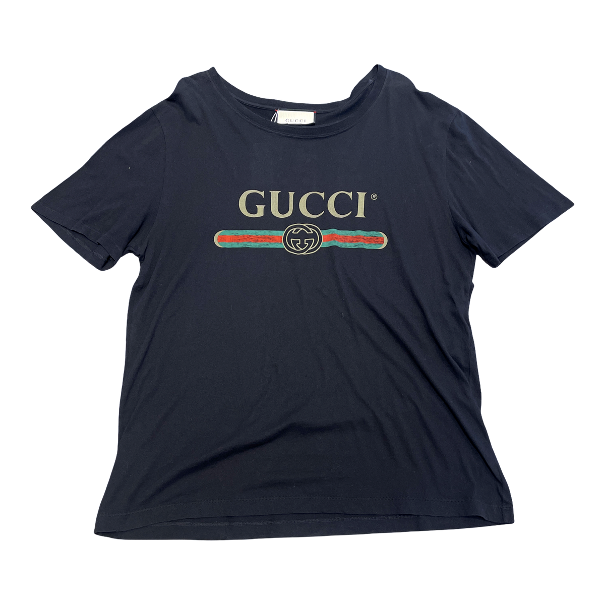 Gucci Oversize Washed T-Shirt With Gucci Logo Black