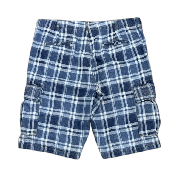 Bape Flannel Blue Cargo Shorts