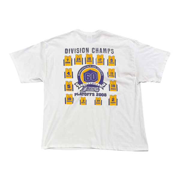 Vintage Los Angeles Lakers 2008 Western Conference Champions T-Shirt White