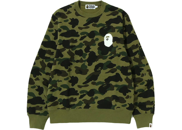 BAPE 1st Camo Ape Head Crewneck Green
