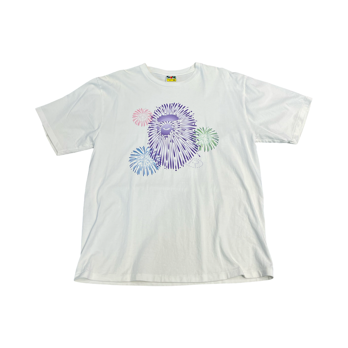 BAPE Ape Head Firework II Tee White