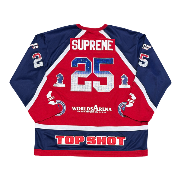 Supreme Rhinestone Hockey Jersey Red