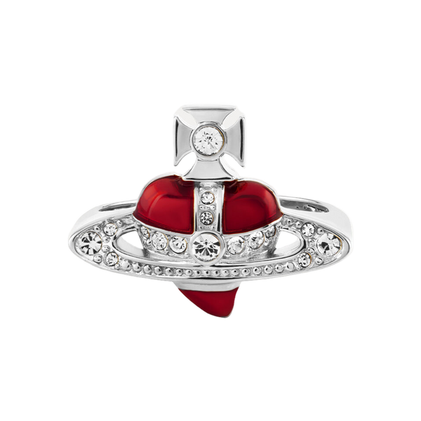 Vivienne Westwood New Diamante Heart Ring Pink