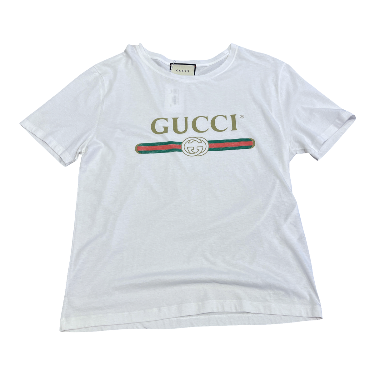 Gucci Oversize Washed T-Shirt With Gucci Logo White