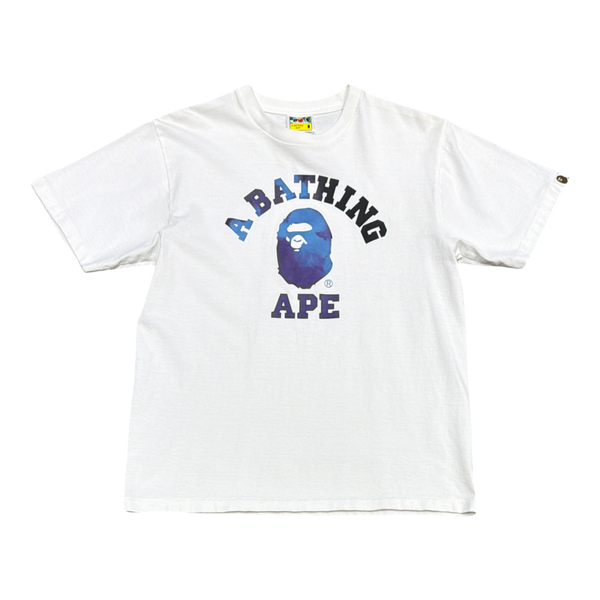 Bape Tye Dye College Logo Tee White