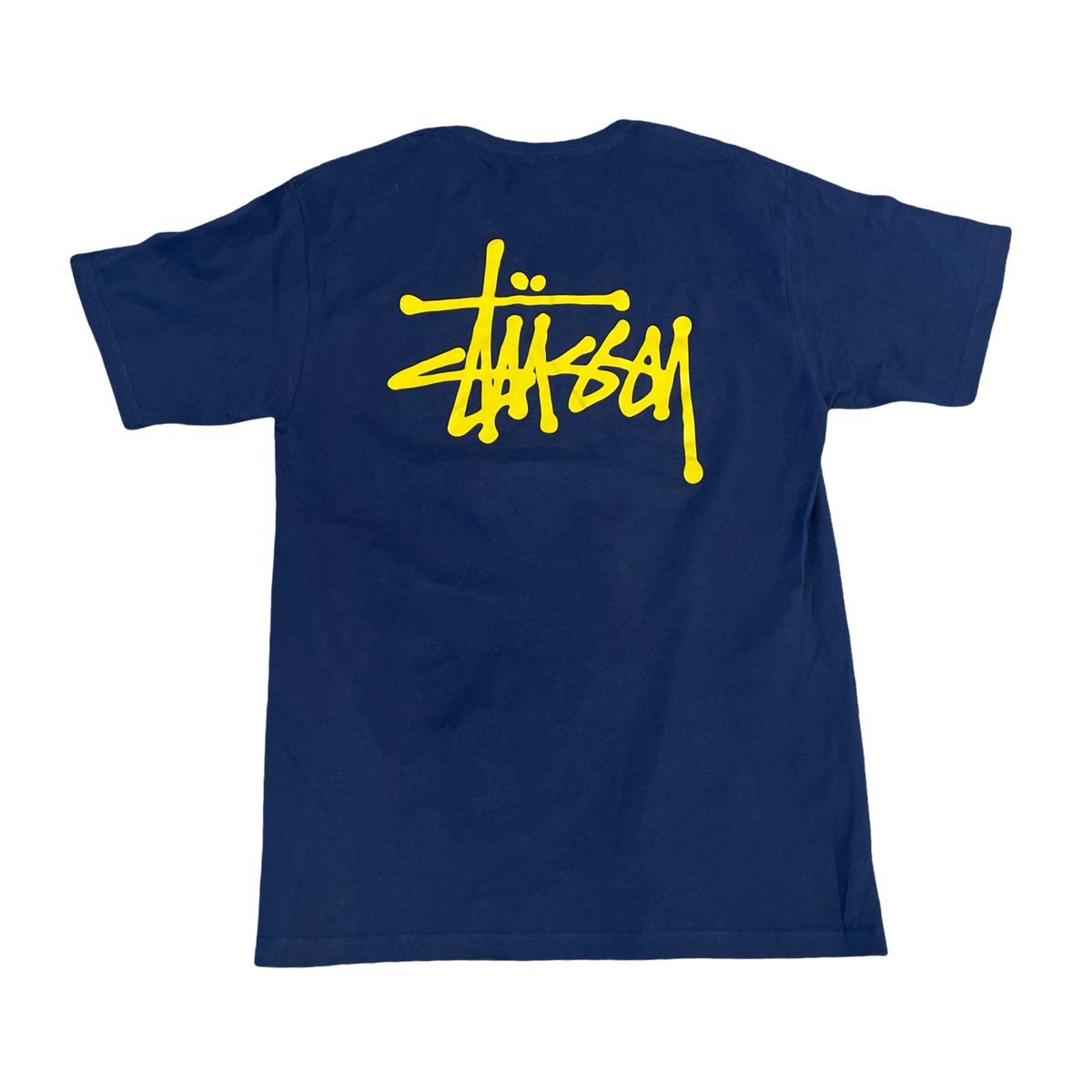 Stussy Logo Tee Yellow/Navy
