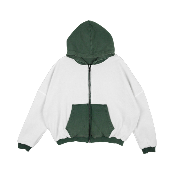 Commons Reversible Thermal Zip Up Faded Green/White