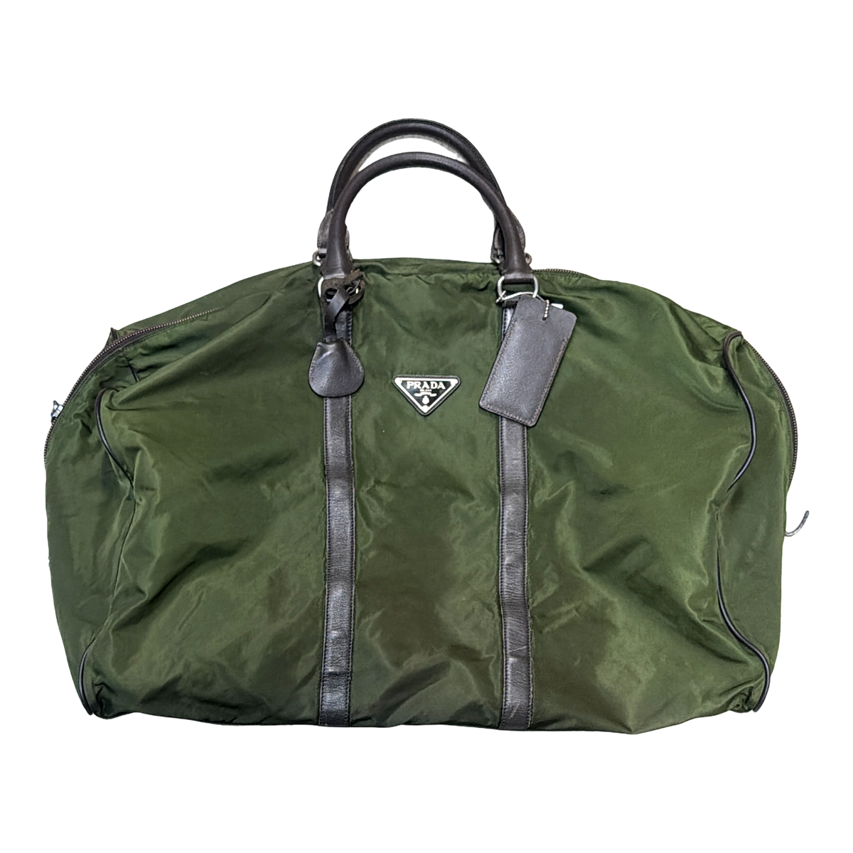 Prada Triangle Logo Tessuto Duffle Bag