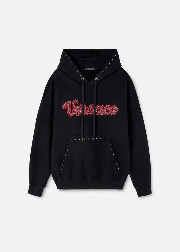 Versace Varsity Logo Studded Hoodie
