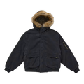 Supreme Reversible Faux Fur Hooded Work Jacket Black