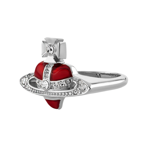 Vivienne Westwood New Diamante Heart Ring Pink