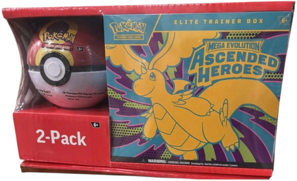 2026 Pokémon Mega Evolution Ascended Heroes Elite Trainer Box + Pokeball Bundle