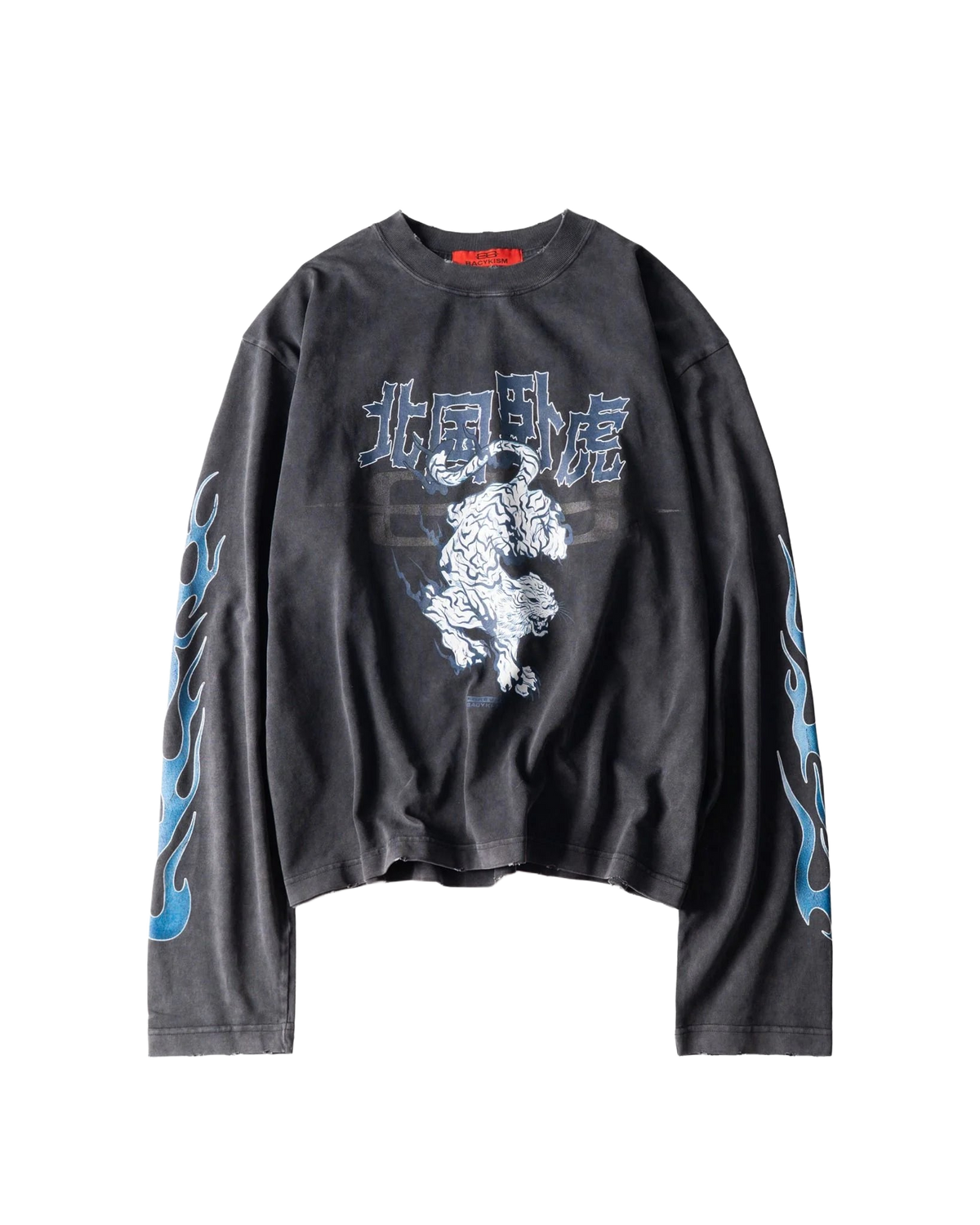 Bacyism BCK TIGER FLAME WASHED LONGSLEEVE