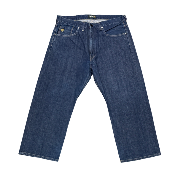 Bape Indigo Denim Yellow Spell Out Logo Star - Pre-Owned