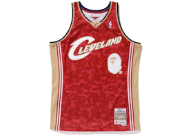 BAPE x Mitchell & Ness Cavs ABC Basketball Swingman Jersey Burgundy