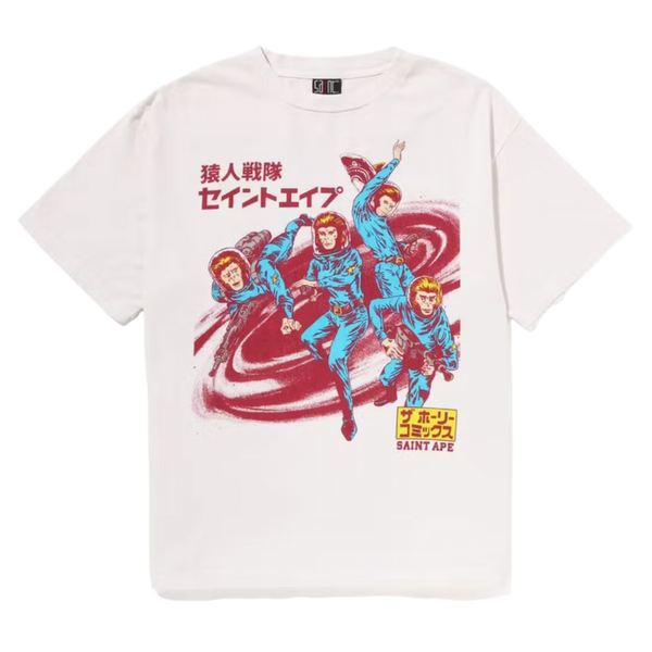 BAPE x Saint Mxxxxxx Squadron Tee Vintage White